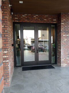 COMMERCIAL ALUMINUM 6 X 8 DOUBLE DOOR AND FRAME WIDE STYLE