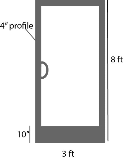 COMMERCIAL ALUMINUM 3 X 8 SINGLE  DOOR AND FRAME MEDIUM STYLE 1" GLASS(Copy)