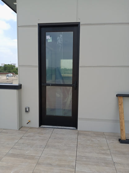 COMMERCIAL ALUMINUM 3 X 8 SINGLE  DOOR AND FRAME MEDIUM STYLE 1" GLASS(Copy)