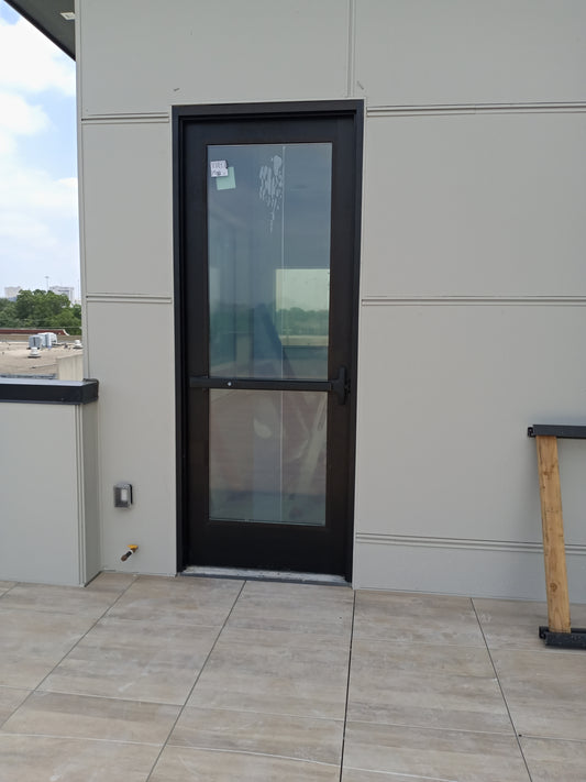 COMMERCIAL ALUMINUM 3 X 8 SINGLE DOOR AND FRAME WIDE STYLE